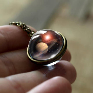 Nebula Galaxy Universe Spirit Double Sided Glass Ball Pendant Necklace-Your Soul Place